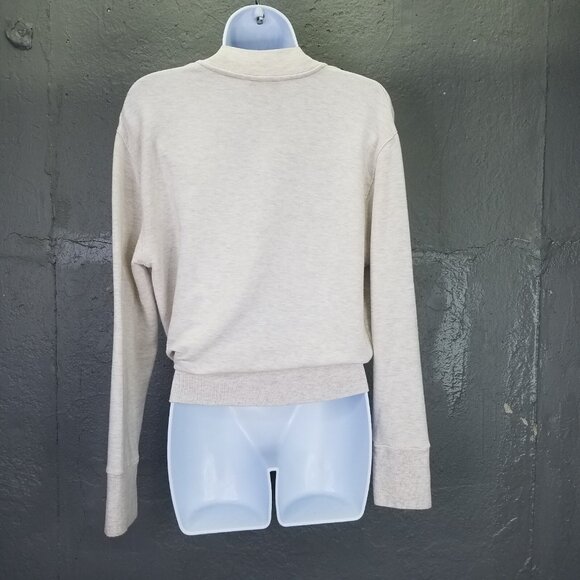 Athleta Purana V Neck Wrap Sweatshirt Women's XS Toasted Brown Heather Ballet - Picture 6 of 16